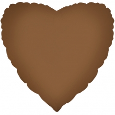 Шар Сердце, Шоколад, Матовый / Matte Choco Brown
